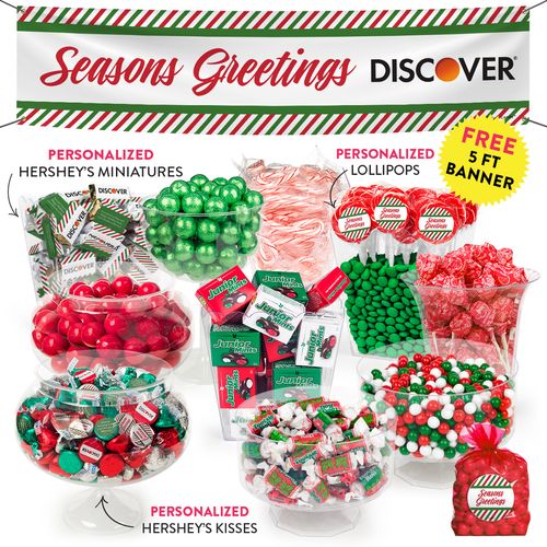 Personalized Season's Greetings Deluxe Candy Buffet - Containers Included