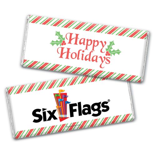 Personalized Happy Holidays Add Your Logo Chocolate Bar Wrappers