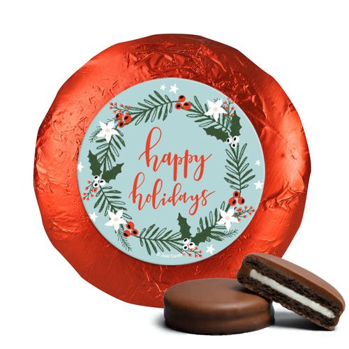 Happy Holidays Decorative Wreath Chocolate Covered Oreos
