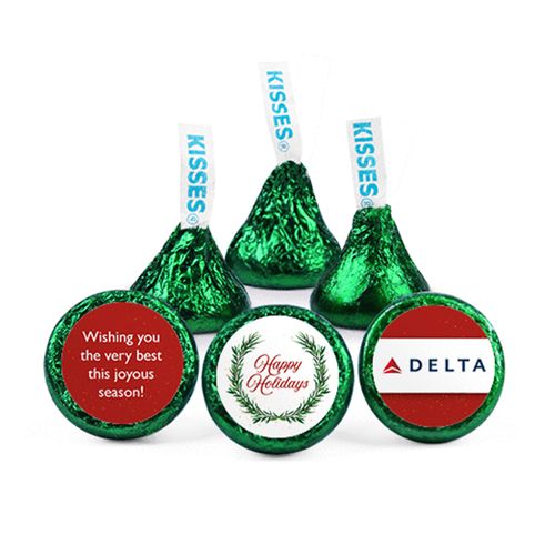 Personalized Christmas Winter Greenery Hershey's Kisses