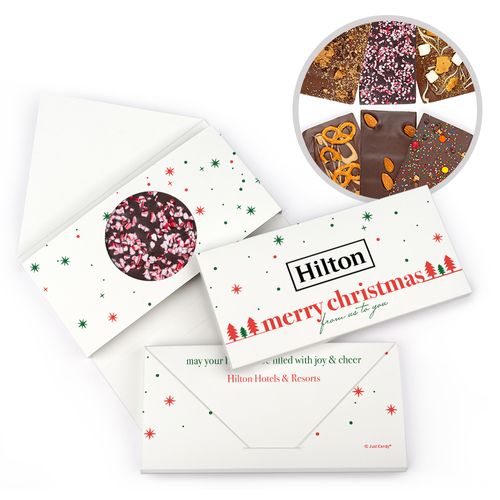 Personalized Christmas Simple Snowflakes with Logo Gourmet Infused Belgian Chocolate Bars (3.5oz)