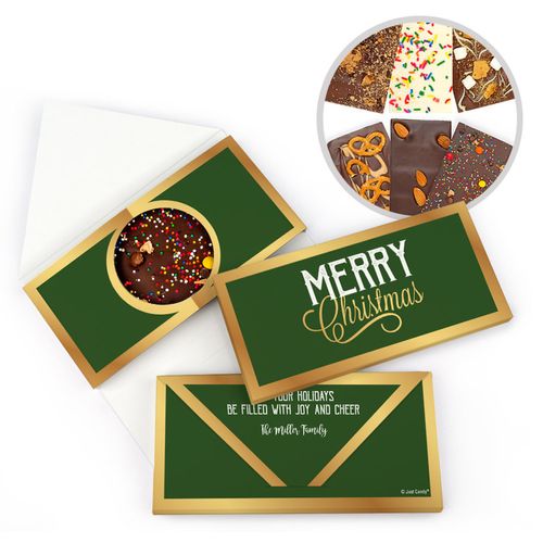 Personalized Christmas Metallic Gourmet Infused Chocolate Bars (3.5oz)