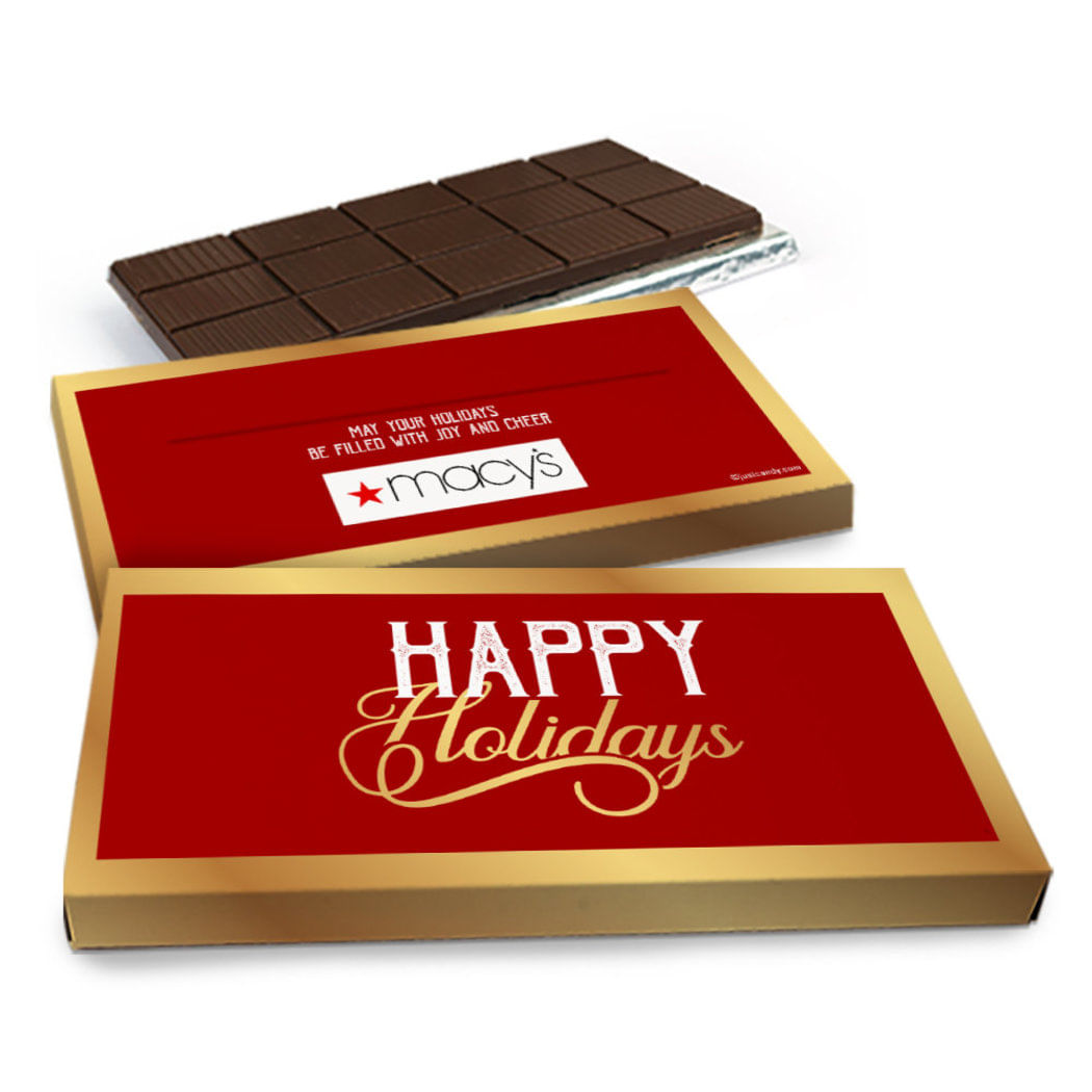 Deluxe Personalized Modern Holidays Add Your Logo Chocolate Bar in ...