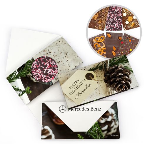 Personalized Christmas Corporate Gift Tag Gourmet Infused Belgian Chocolate Bars (3.5oz)