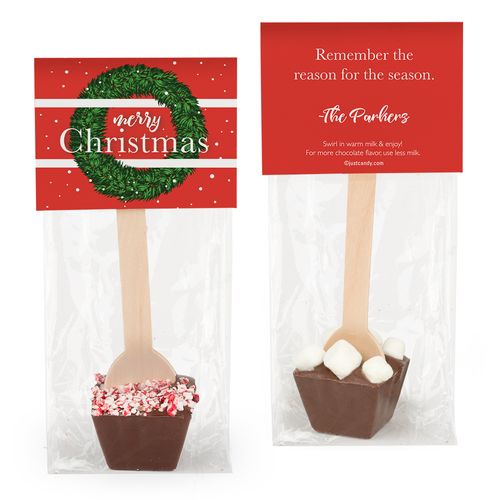 Personalized Christmas Wreath Hot Chocolate Spoon