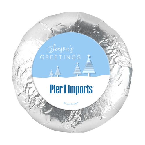Personalized Christmas Frosty Pines 1.25" Stickers (48 Stickers)