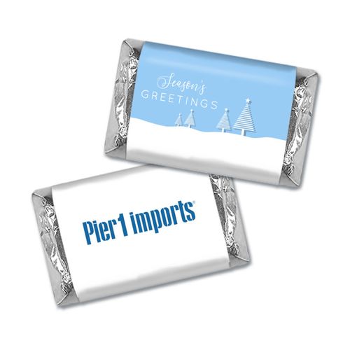 Personalized Christmas Frosty Pines Hershey's Miniatures Wrappers
