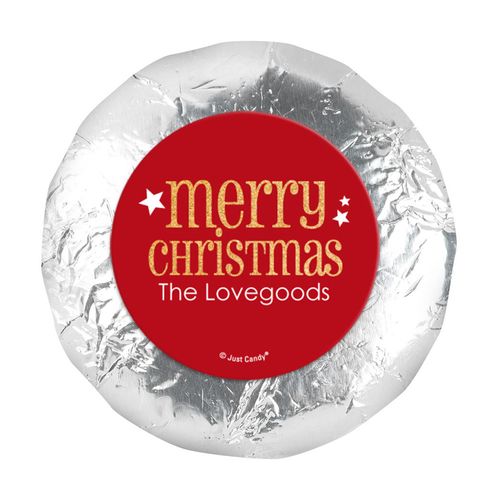 Personalized Shimmering Christmas 1.25" Stickers (48 Stickers)