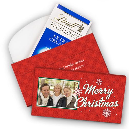 Deluxe Personalized Photo Christmas Lindt Chocolate Bar in Gift Box (3.5oz)