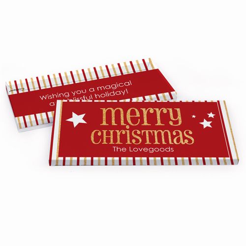 Deluxe Personalized Shimmering Christmas Candy Bar Cover
