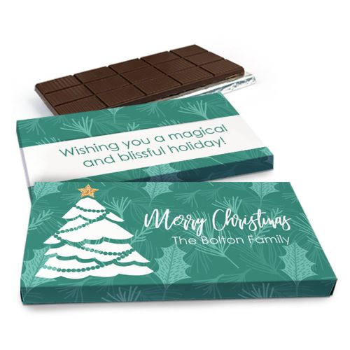 Deluxe Personalized Oh Christmas Tree Chocolate Bar in Gift Box (3oz Bar)