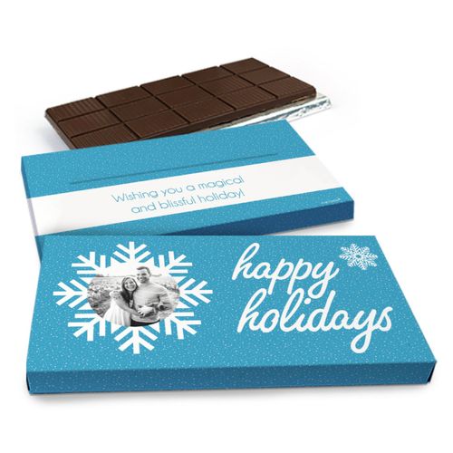 Deluxe Personalized Christmas Wintry Wishes Chocolate Bar in Gift Box (3oz Bar)
