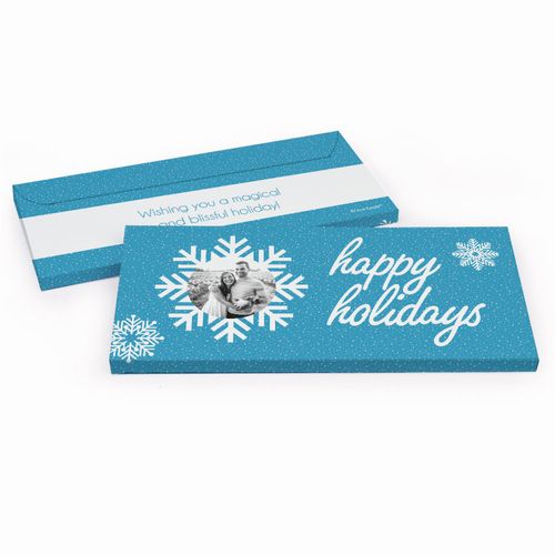 Deluxe Personalized Christmas Wintry Wishes Chocolate Bar in Gift Box