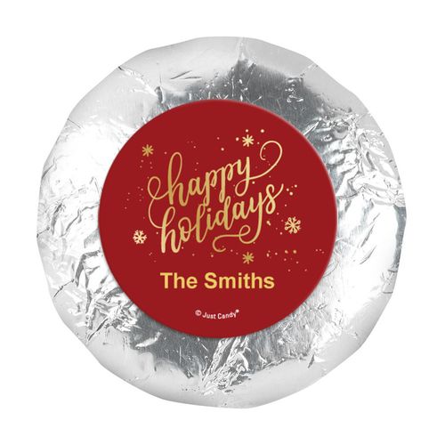 Personalized Happy Holidays 1.25" Stickers (48 Stickers)