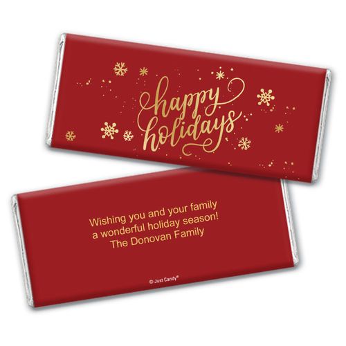 Personalized Happy Holidays Chocolate Bars
