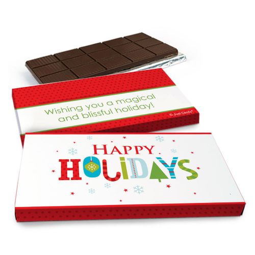 Deluxe Personalized Peeking Santa Christmas Chocolate Bar in Gift Box (3oz Bar)