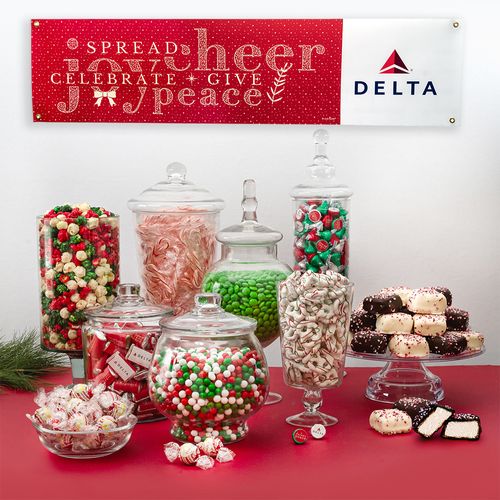 Personalized Season of Joy Add Your Logo Deluxe Candy Buffet