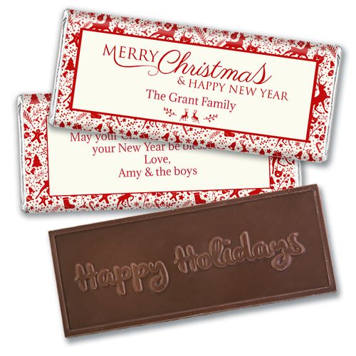 Personalized Christmas Iconic Christmas Embossed Chocolate Bar