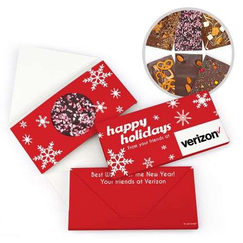 Personalized Holiday Snowflakes Add Your Logo Christmas Gourmet Infused Belgian Chocolate Bars (3.5oz)