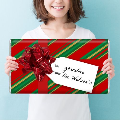 Personalized Wrapped Present Christmas Giant 5lb Hershey's Chocolate Bar