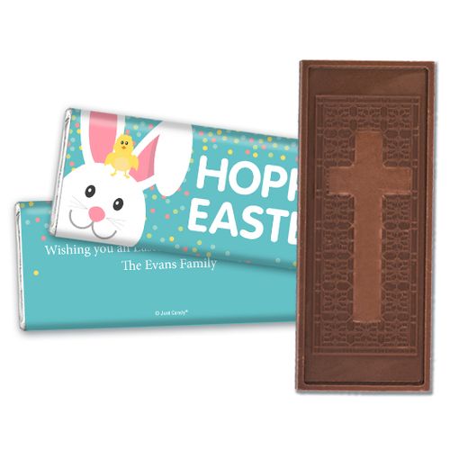Personalized Easter Blue Chick Embossed Chocolate Bar & Wrapper