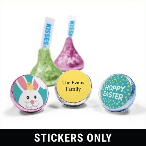 Personalized Easter Blue Chick 3/4" Sticker (108 Stickers)