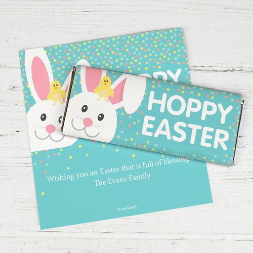 Personalized Easter Blue Chick Chocolate Bar Wrappers