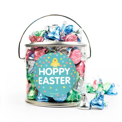 Easter Blue Chick Silver Paint Can with Sticker - 12oz Spring Mix Kisses