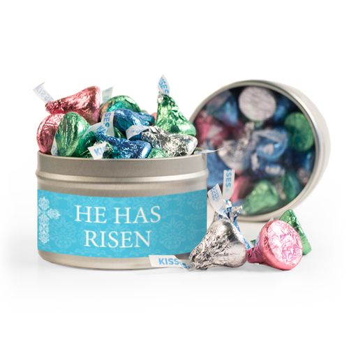Easter Blue Cross 8oz Tin with Label