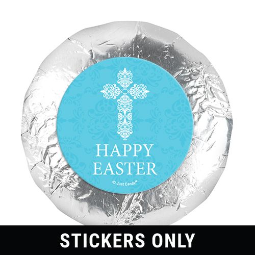 Personalized Easter Blue Cross 1.25" Stickers (48 Stickers)