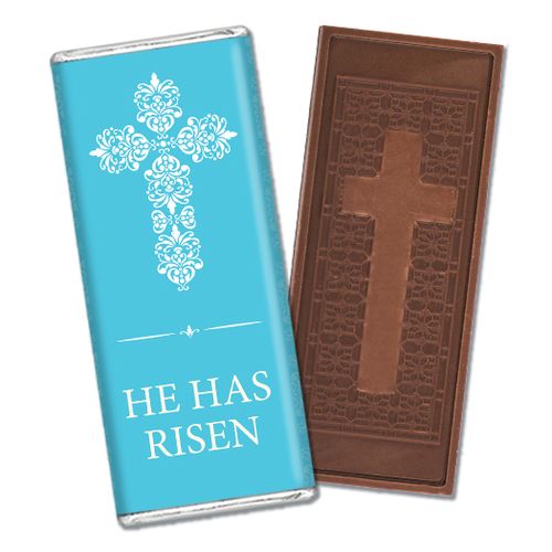 Personalized Easter Blue Cross Chocolate Bar & Wrapper