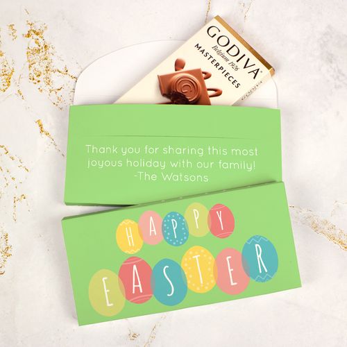 Deluxe Personalized Easter Egg Party Godiva Chocolate Bar in Gift Box
