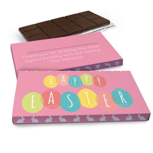 Deluxe Personalized Egg Party Easter Chocolate Bar in Gift Box (3oz Bar)