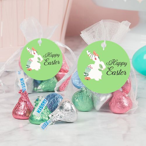 Easter Floral Bunny Hershey's Kisses in Organza Bags