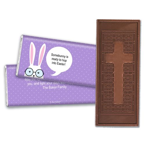 Personalized Easter Bunny Message Bubble Embossed Chocolate Bars