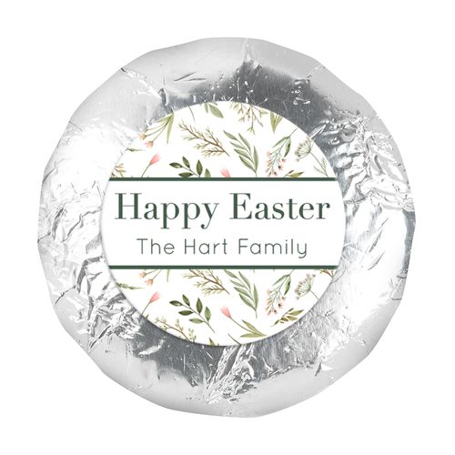 Personalized Easter Spring Greenery 1.25" Stickers (48 Stickers)