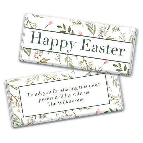 Personalized Easter Spring Greenery Chocolate Bars