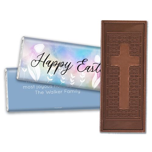 Personalized Easter Timeless Tulips Embossed Chocolate Bars