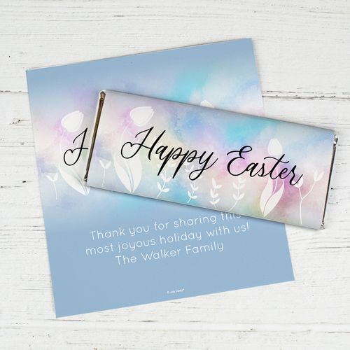 Personalized Easter Timeless Tulips Chocolate Bar Wrappers Only