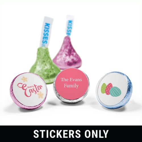 Personalized Easter Eggs & Flowers 3/4" Sticker (108 Stickers)