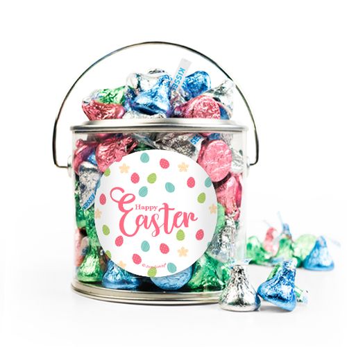 Easter Eggs & Flowers Silver Paint Can with Sticker - 12oz Spring Mix Kisses