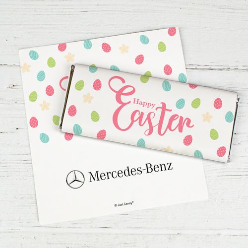 Add Your Logo Easter Eggs & Flowers Chocolate Bar Wrappers