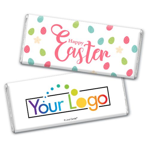 Add Your Logo Easter Eggs & Flowers Chocolate Bar & Wrapper