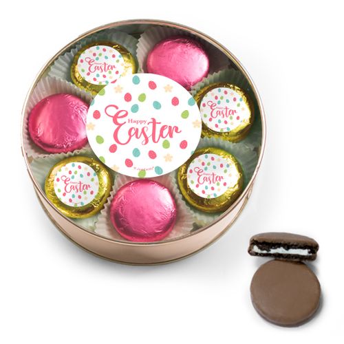 Easter Eggs & Flowers Chocolate Covered Oreo Cookies Extra-Large Plastic Tin