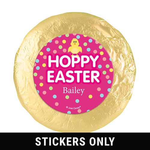 Personalized Easter Pink Chick 1.25" Stickers (48 Stickers)