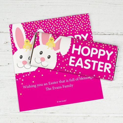 Personalized Easter Pink Chick Chocolate Bar Wrappers