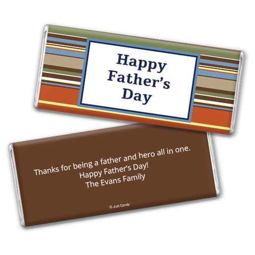 Personalized Father's Day Stripes Chocolate Bar Assembled