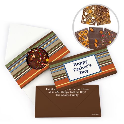 Personalized Stripe Pattern Father's Day Gourmet Infused Belgian Chocolate Bars (3.5oz)