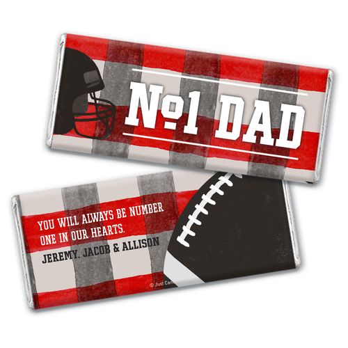 Personalized Father's Day Football Dad Chocolate Bar & Wrapper
