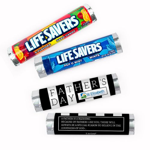 Personalized Father's Day Pillar of Strength Add Your Logo Lifesavers Rolls (20 Rolls)